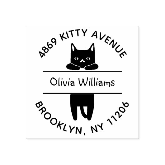 Hangende kitten Cartoon kattenliefhebbers Retourad Rubberstempel (Afrduk)