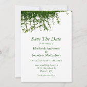 Hangende klimop groene bruiloft save the date (Voorkant)