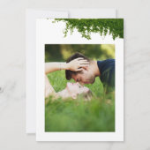 Hangende klimop groene bruiloft save the date (Achterkant)