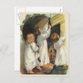  hangende kousen kerst Briefkaart (Voorkant / Achterkant)