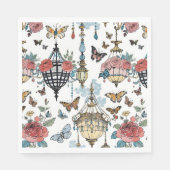 Hangende Kroonluchter Bloemen met Vlinders Servet (Voorkant)