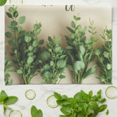 Hangende Kruiden Boerderij Theedoek Custom Name (Gevouwen)