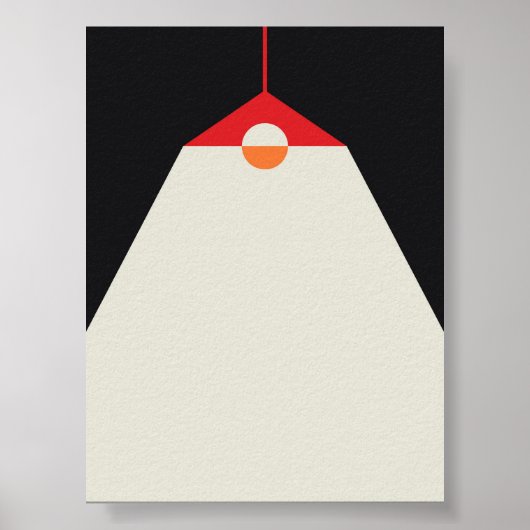 Hangende Lamp Illustratie – Moody Minimalistische  Poster (Voorkant)