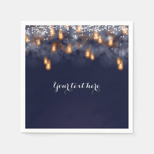 Hangende Lampen Huwelijksreceptie Servetten (Voorkant)