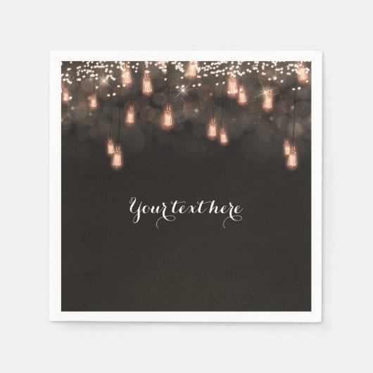 Hangende Lampen Huwelijksreceptie Servetten (Voorkant)