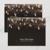 Hangende Lampen Rustiek Save the Date Aankondigingskaart (Voorkant / Achterkant)