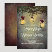 Hangende lantaarn Lichten Rustieke repetitie diner Kaart (Voorkant / Achterkant)