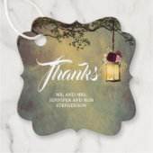 Hangende lantaarn rustieke bloemenbruiloft dank u bedankjes labels (Voorkant)