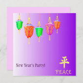 Hangende lantaarns - Paars Kaart (Voorkant / Achterkant)