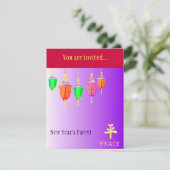 Hangende lantaarns - Paars Kaart (Staand voorkant)