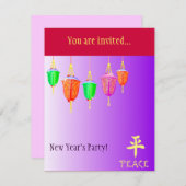 Hangende lantaarns - Paars Kaart (Voorkant / Achterkant)