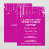 Hangende Lichten Bachelorette Party Uitnodiging (Voorkant / Achterkant)