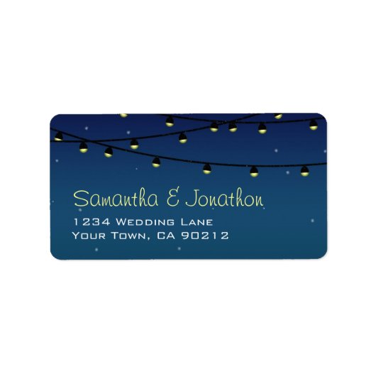 Hangende Lichten Nacht Onder de Sterren Douane Etiket (Voorkant)
