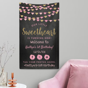 Hangende Love Hearts Sweetheart Verjaardag Welkom Spandoek