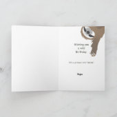 Hangende luiaard Happy Birthday Kaart (Binnen)