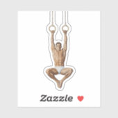 Hangende mannelijke turner afbeelding sticker (Vel)
