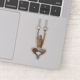 Hangende mannelijke turner afbeelding sticker