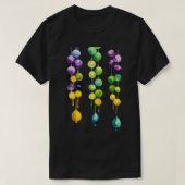 Hangende Mardi Gras Kralen in Goud Groen en Paarse T-shirt (Design voorkant)
