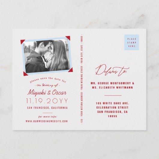 Hangende Origami Red Paper Cranes Zen Save the Dat Aankondigingskaart (Achterkant)