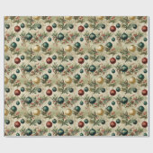  hangende Ornamenten, bessen, takken Cadeaupapier (Vlak)