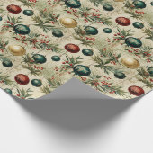 hangende Ornamenten, bessen, takken Cadeaupapier (Hoek)