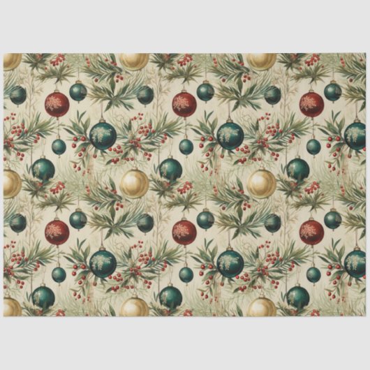 hangende Ornamenten, bessen, takken Tissuepapier (Voorkant)