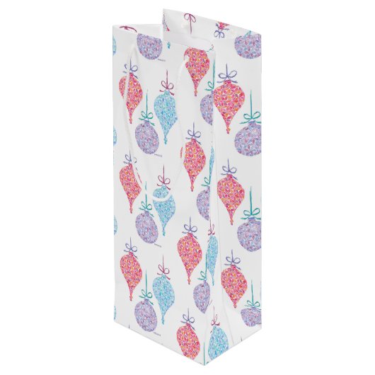 Hangende Ornamenten wijnzak van Sue Weidlich Wijn Cadeautas (Achterkant Gekanteld)