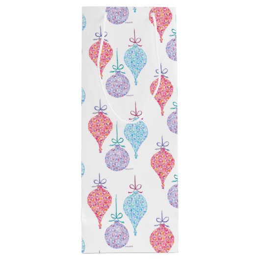 Hangende Ornamenten wijnzak van Sue Weidlich Wijn Cadeautas (Achterkant)