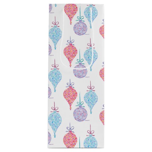 Hangende Ornamenten wijnzak van Sue Weidlich Wijn Cadeautas (Voorkant)