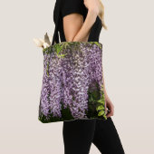 Hangende Paarse Wisteria Floral Tote Bag (Dichtbij)