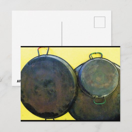 Hangende Paella-schotels Briefkaart (Voorkant / Achterkant)