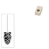Hangende Pine Cone Kerst Rubber Art Stamp Rubberstempel (Gestempeld)