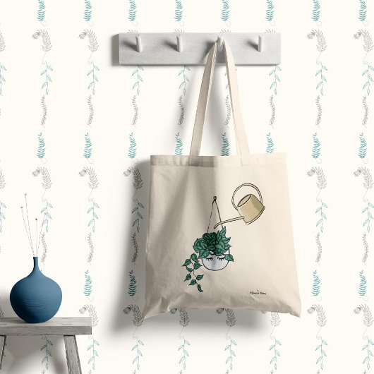 Hangende plant met je naam tote bag