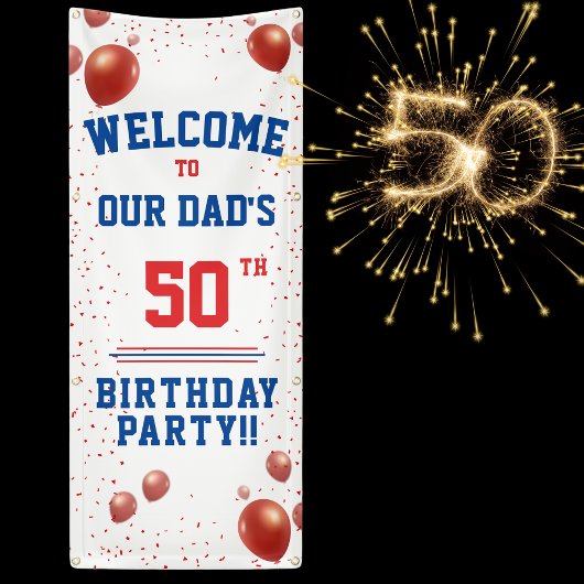 Hangende slinger voor papa's 50e verpartij  spandoek