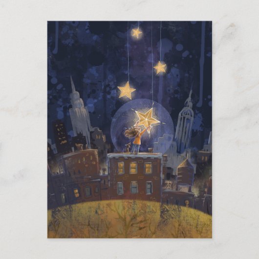 Hangende sterren Art Matte Briefkaart (Voorkant)