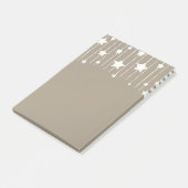 Hangende sterren slinger wit en beige ambacht post-it® notes (Schuin)