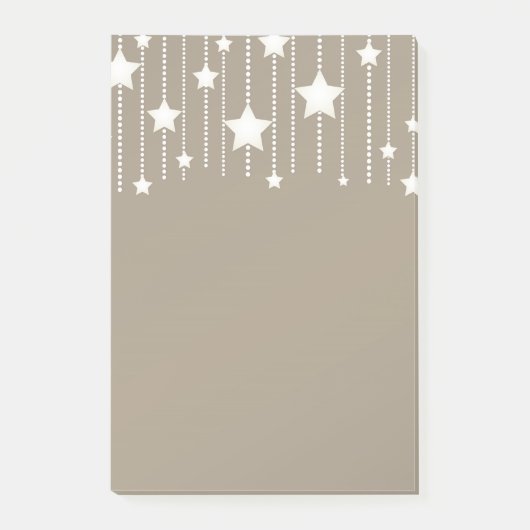 Hangende sterren slinger wit en beige ambacht post-it® notes (Voorkant)