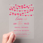 Hangende String Love Hearts Vrijgezellenfeest Acryl Uitnodigingen (Insitu (Draagbaar))