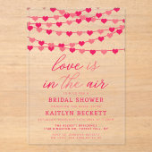 Hangende String Love Hearts Vrijgezellenfeest Acryl Uitnodigingen (Voorkant)