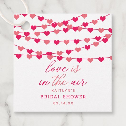 Hangende String Love Hearts Vrijgezellenfeest Bedankjes Labels (Voorkant)