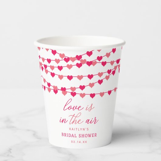 Hangende String Love Hearts Vrijgezellenfeest Papieren Bekers (Voorkant)