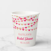 Hangende String Love Hearts Vrijgezellenfeest Papieren Bekers (Voorkant)