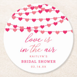 Hangende String Love Hearts Vrijgezellenfeest Ronde Kartonnen Onderzetter