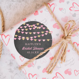 Hangende String Love Hearts Vrijgezellenfeest Ronde Sticker