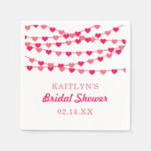 Hangende String Love Hearts Vrijgezellenfeest Servet (Voorkant)