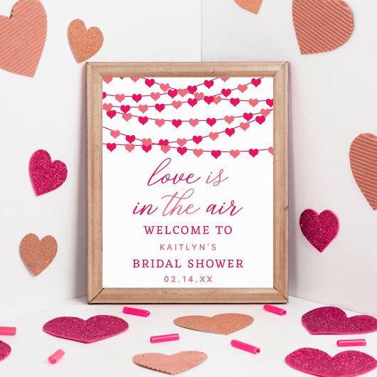 Hangende String Love Hearts Vrijgezellenfeest Welk Poster