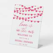 Hangende String Love Hearts Vrijgezellenfeest Welk Reclamebord Met Voetstuk (Voorkant)