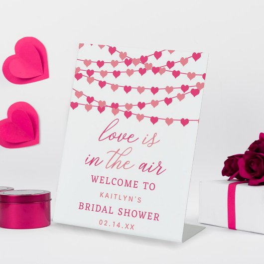 Hangende String Love Hearts Vrijgezellenfeest Welk Reclamebord Met Voetstuk