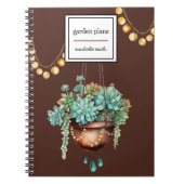 Hangende Succulent in Koper en Turquoise Pot Notitieboek (Voorkant)