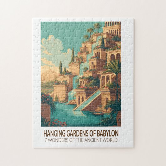 Hangende tuinen van Babylon 7 Wereldwonderen Legpuzzel (Verticaal)